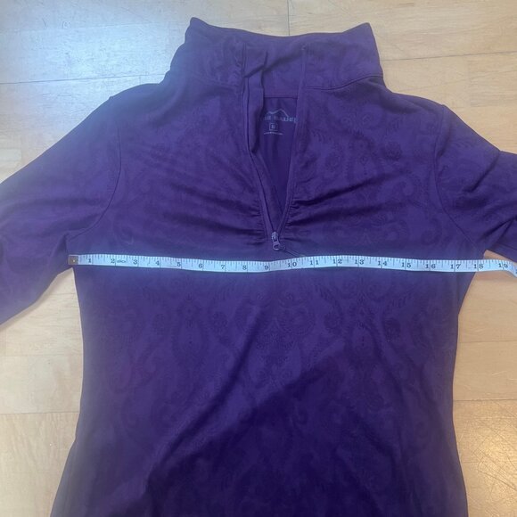 Eddie Bauer Womens Purple Paisley 1/2 Zip Long Sleeve Pullover, Size Medium - Picture 12 of 12